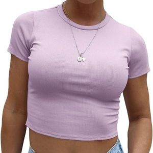 Lavender coloured crop top